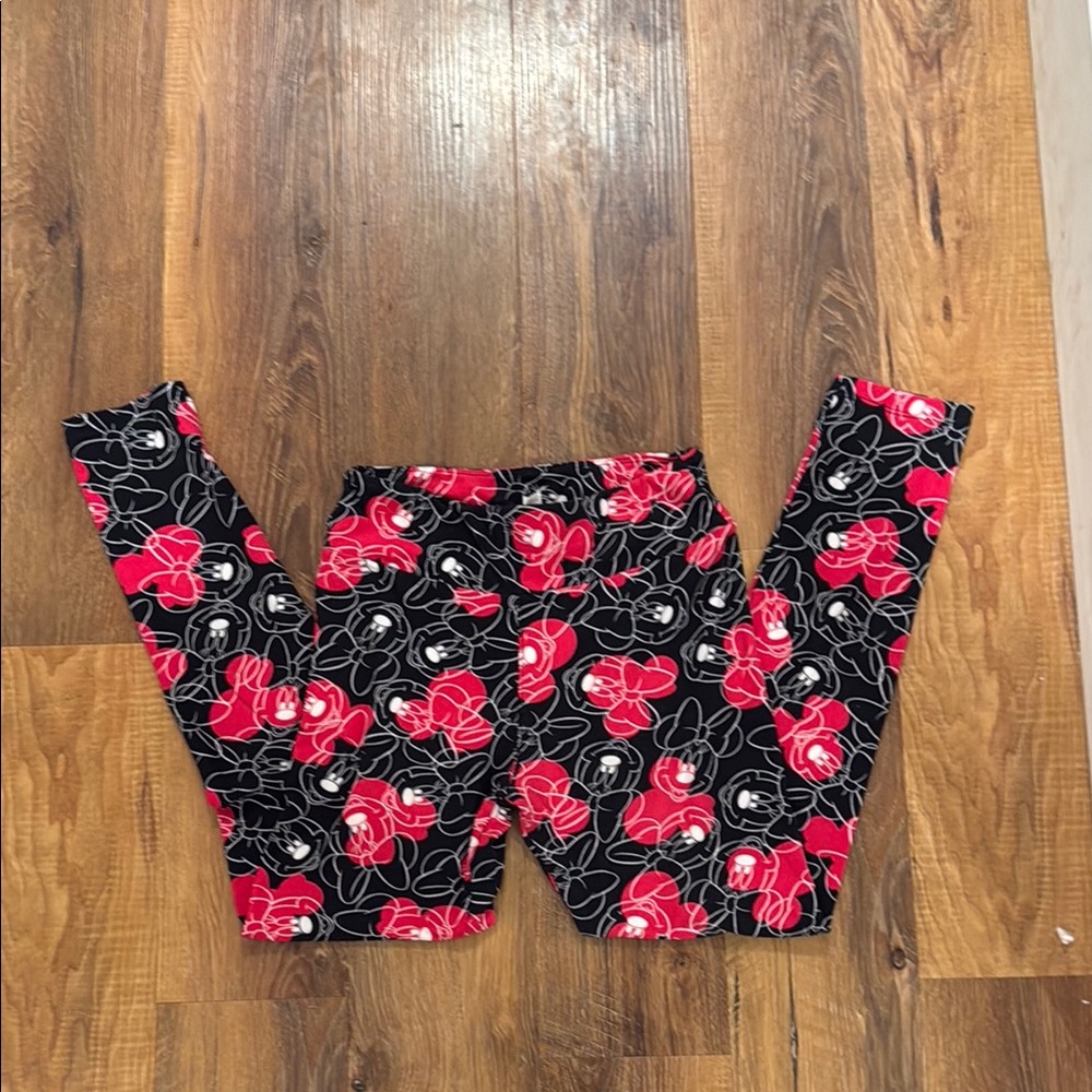 Minnie Mouse Print one size Leggings - Black and Red